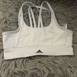 Adidas Size S/P/Ch, 7/8 White  Adidas Sports Bra sports bra with Adidas logo
